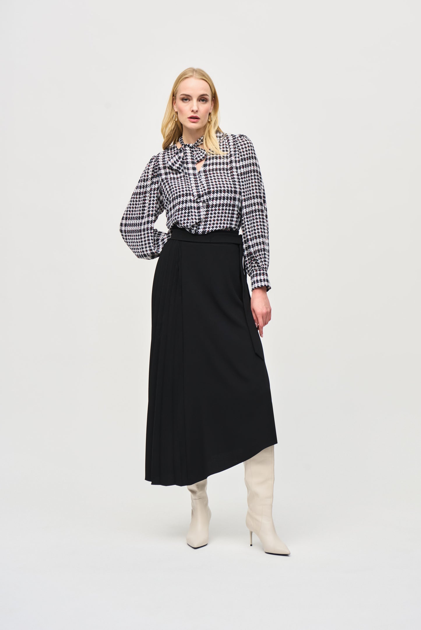 Woven Crepe Asymmetrical Skirt