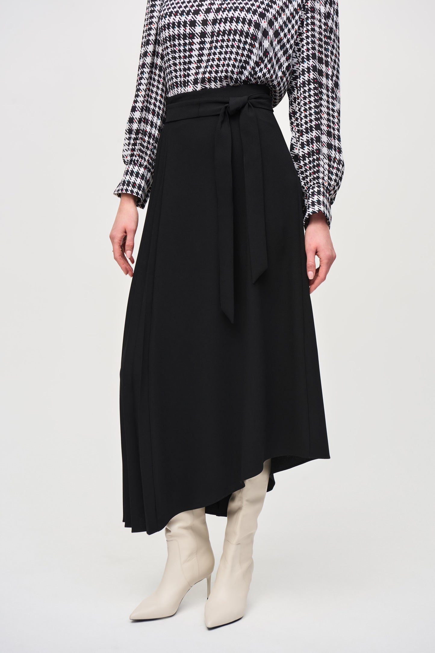 Woven Crepe Asymmetrical Skirt