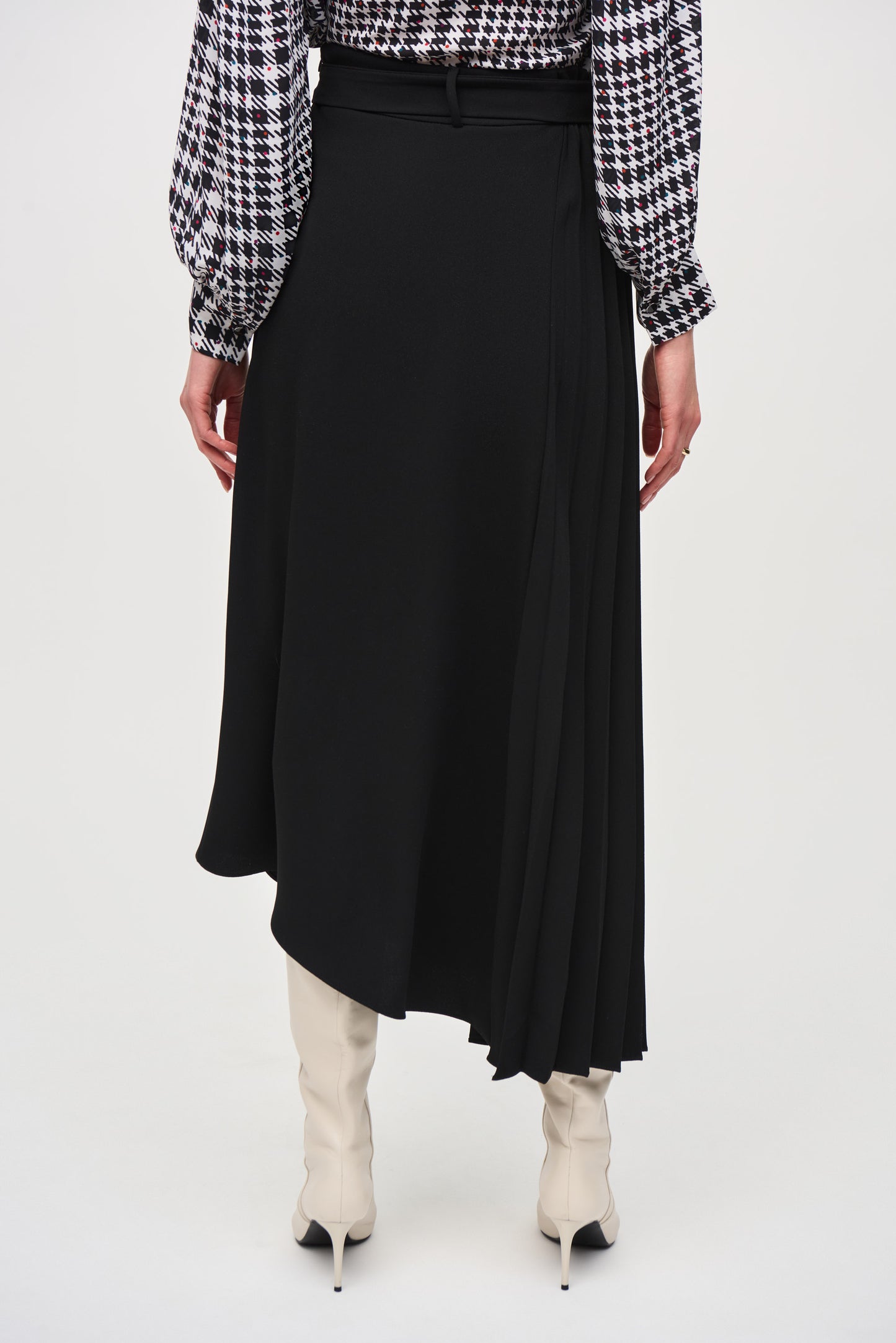 Woven Crepe Asymmetrical Skirt