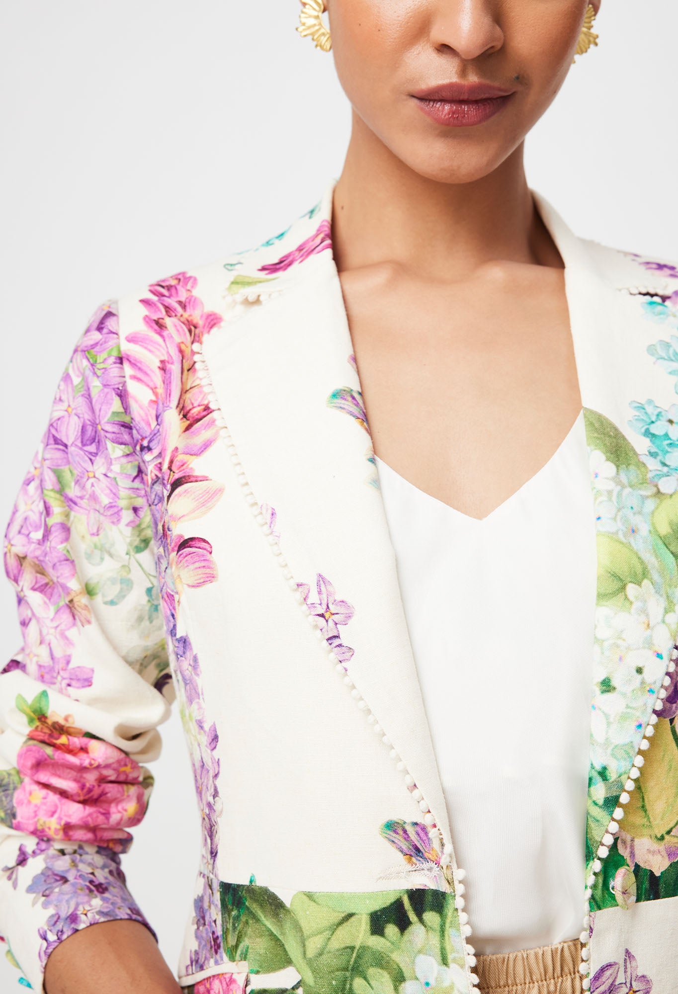 BAHIA STRETCH LINEN VISCOSE BLAZER IN WISTERIA ALBA