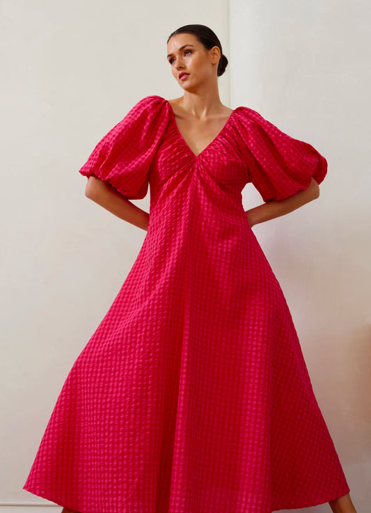 MIMI DRESS ROSA GINGHAM