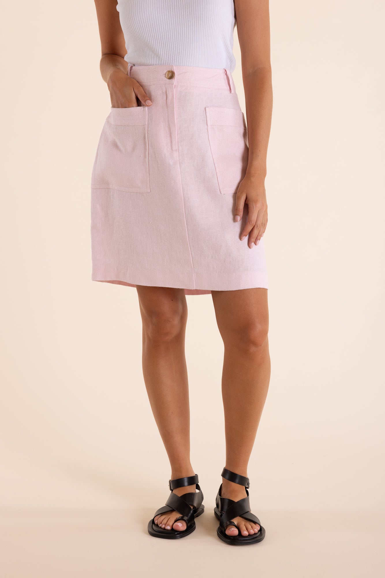 LINEN SKIRT MINI