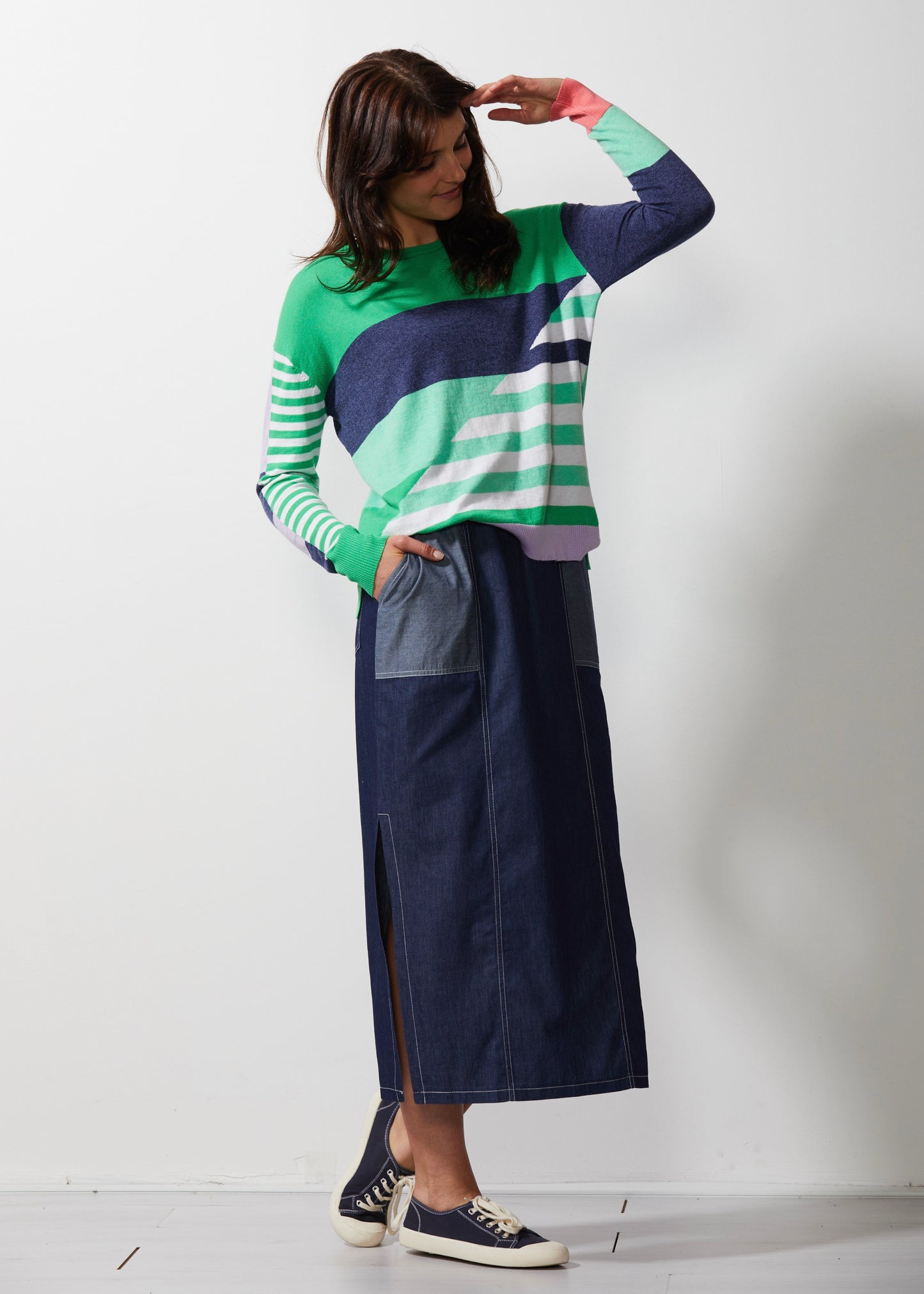 ZAKET + PLOVER DIAGONAL STRIPE JUMPER